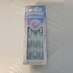 imPRESS Festive Blue Christmas Press-On Nails